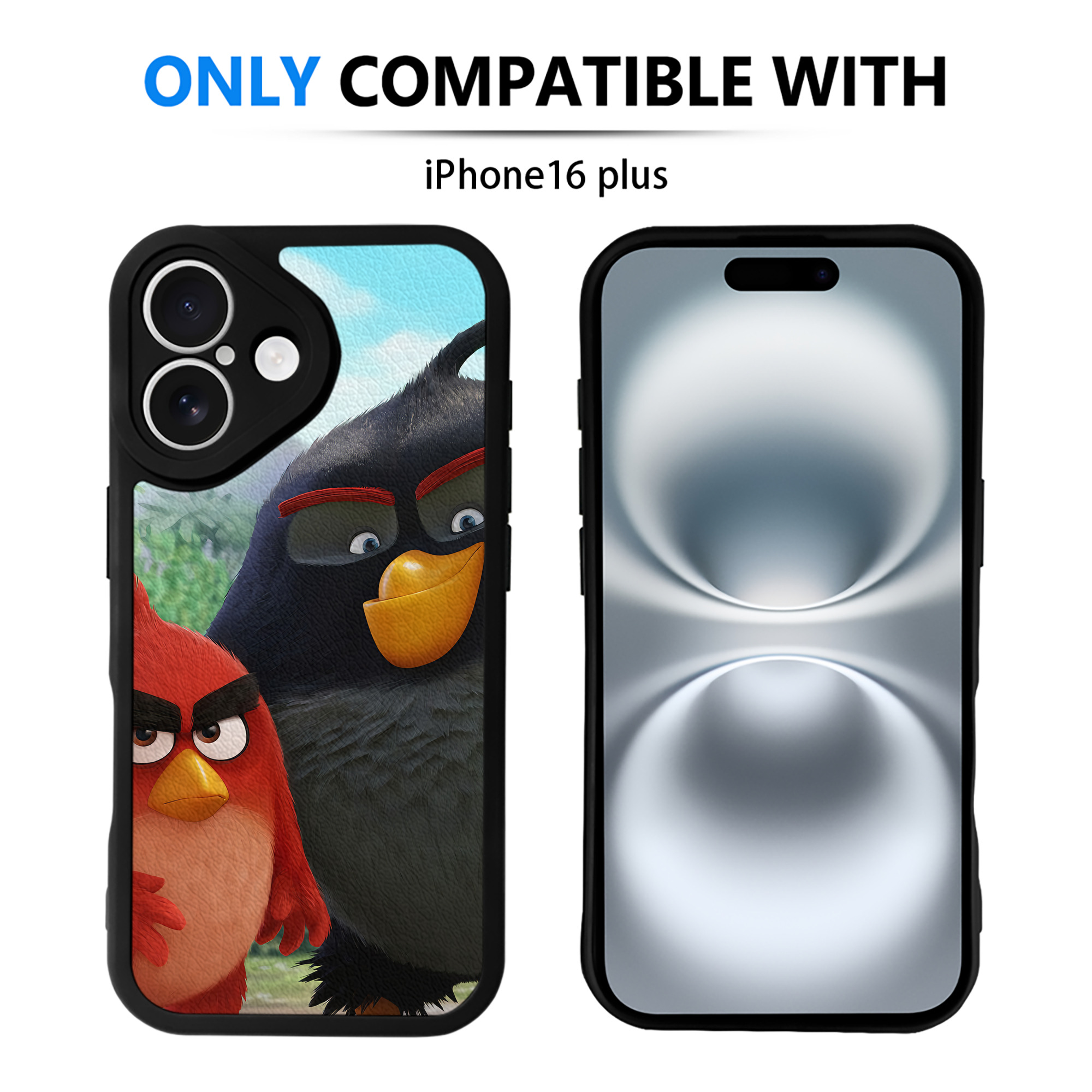 （画像用） Angry Birds アングリーバード 【iPhone 16シリーズ対応】シリコンスマホケース（レザー調） 材質：シリコン